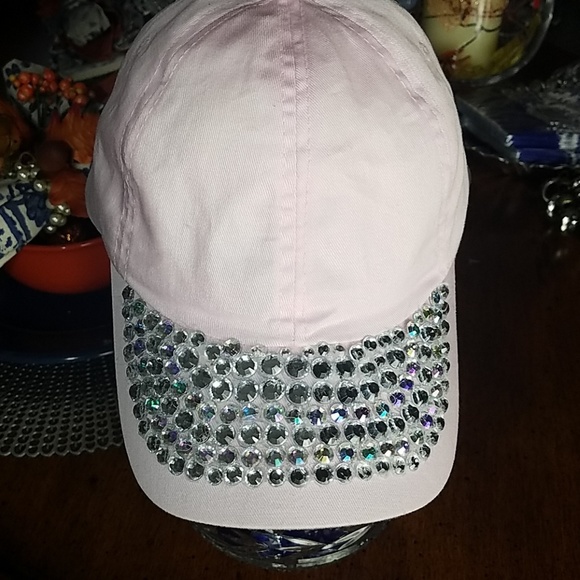 None Other - Fashion cap, pink cap with jewels on bib.